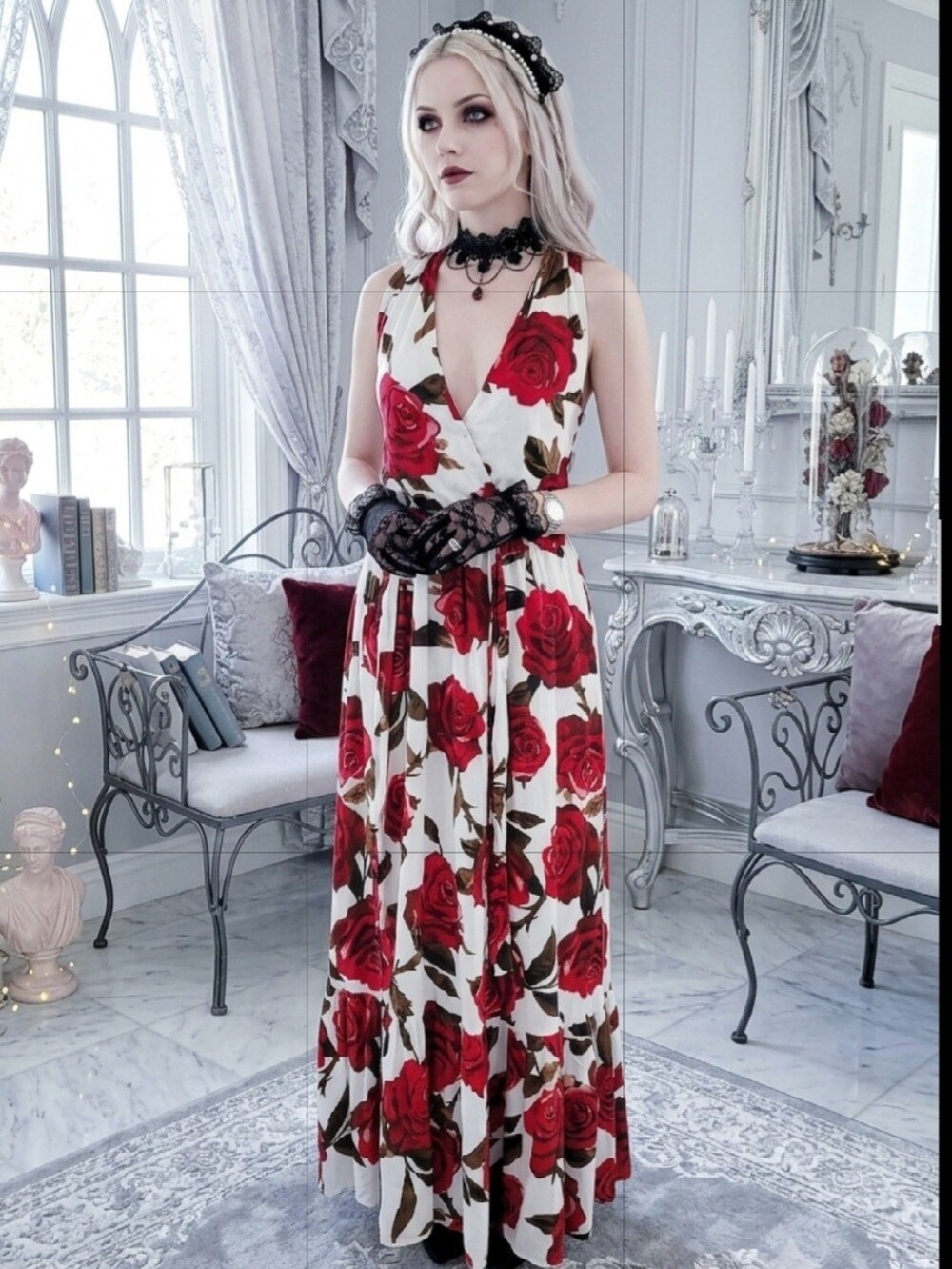 Spoon Jeans Red and White Floral Dress